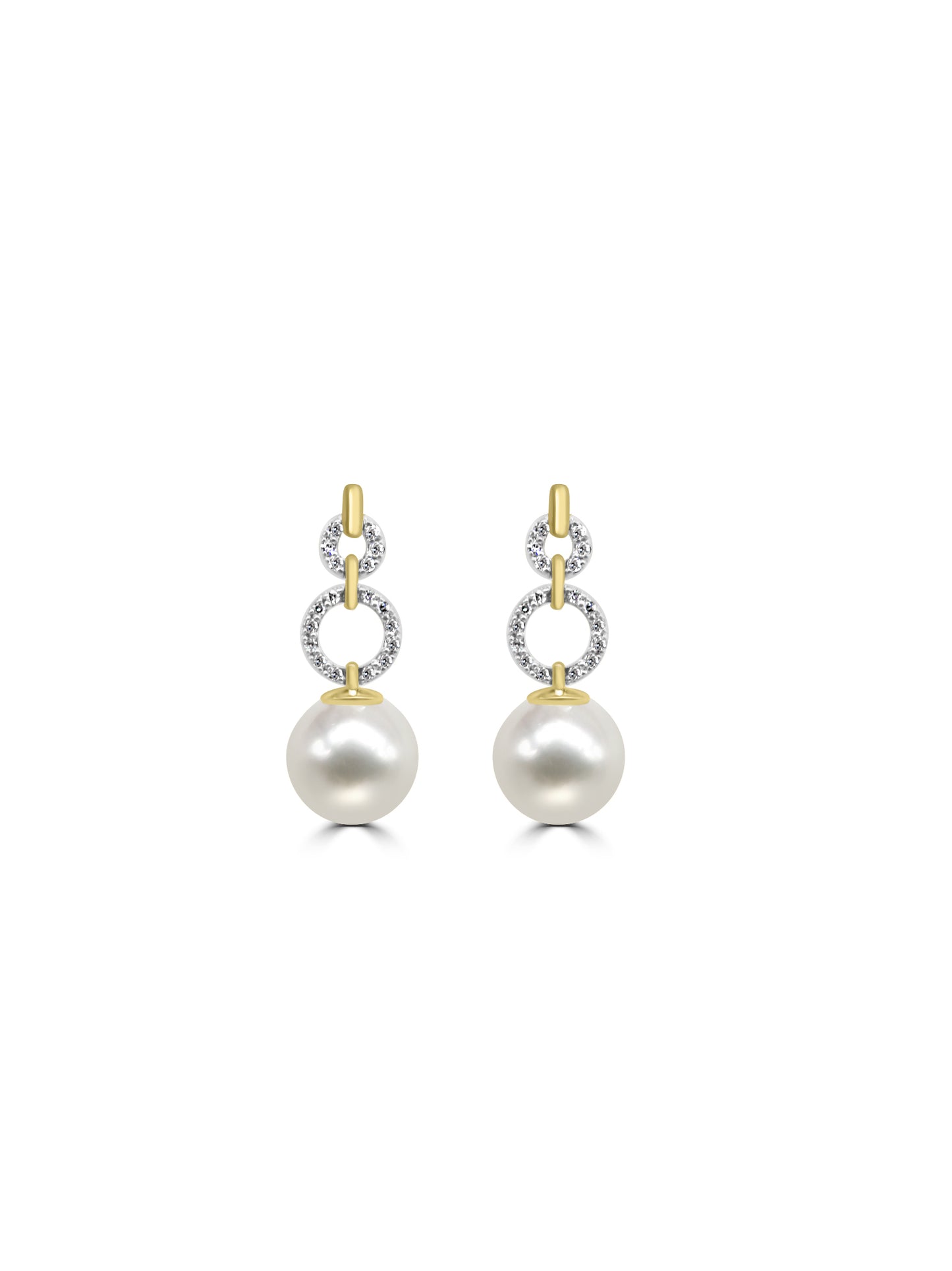 Pearl and Diamond Drop Earrings
