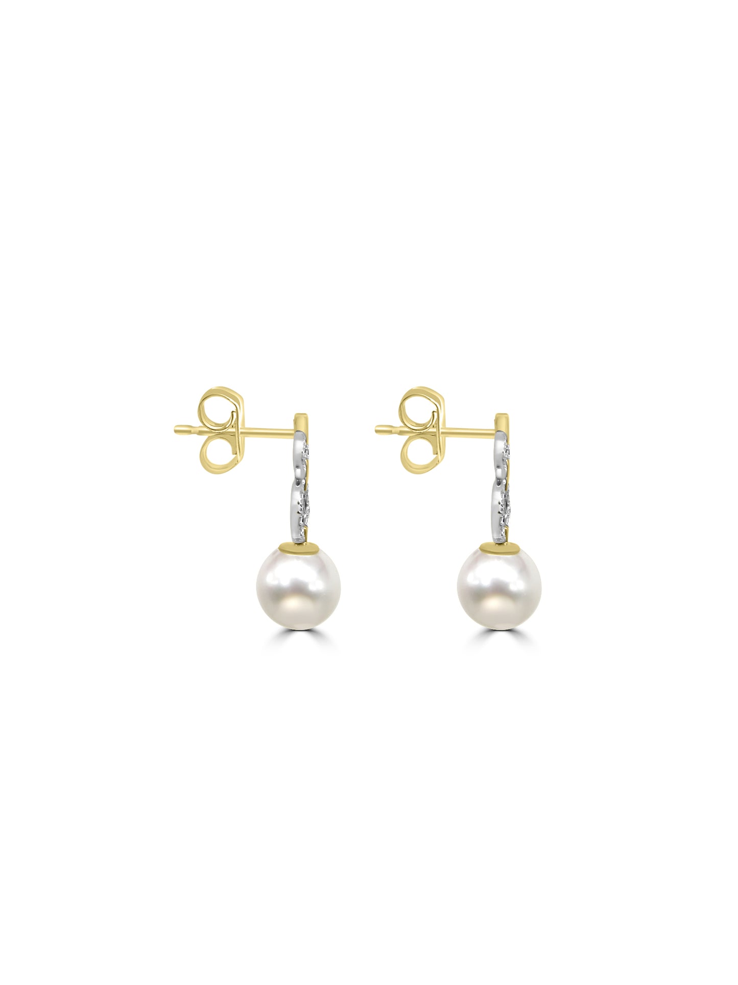 Pearl and Diamond Drop Earrings
