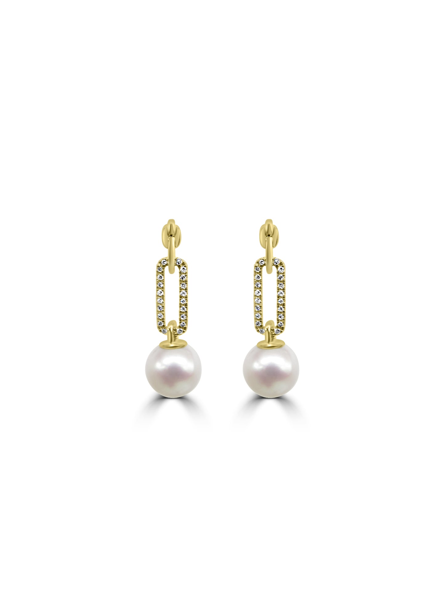 Pearl and Diamond Drop Earrings