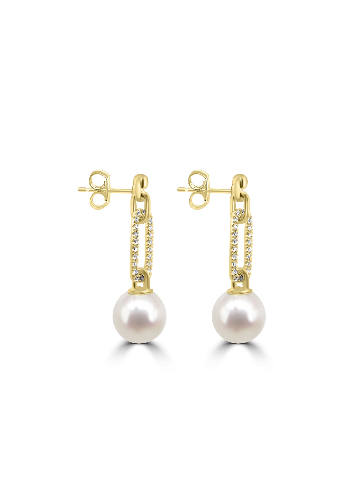 Pearl and Diamond Drop Earrings