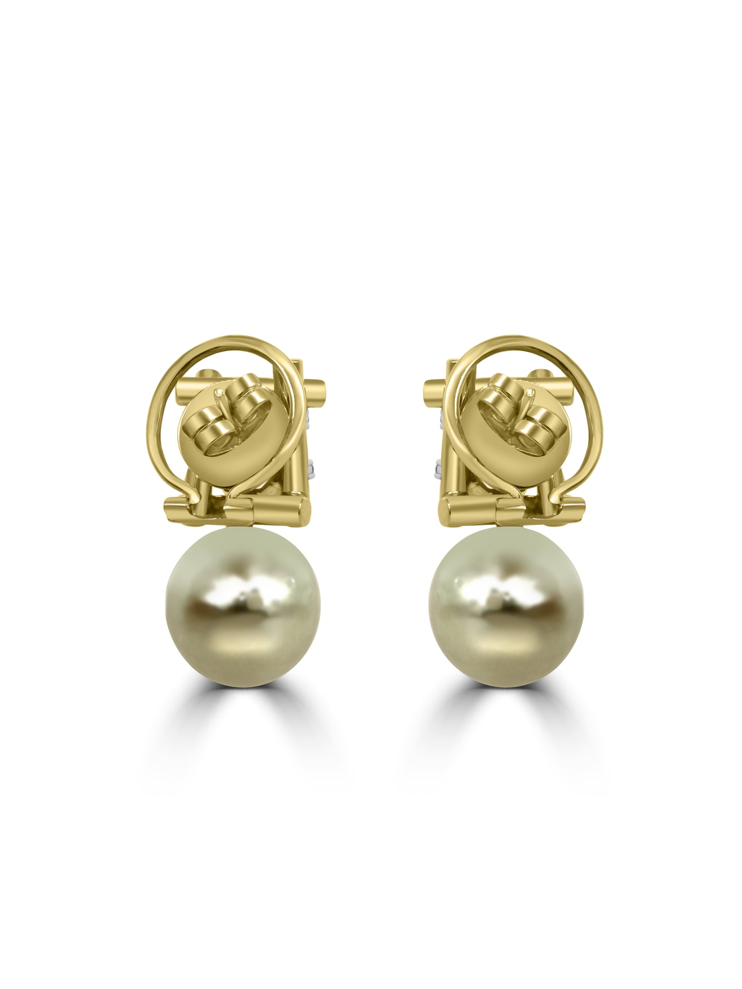 South Sea Golden Pearl and Aquamarine Earrings