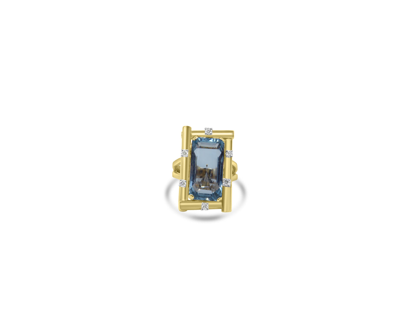 Aquamarine and Diamond Ring
