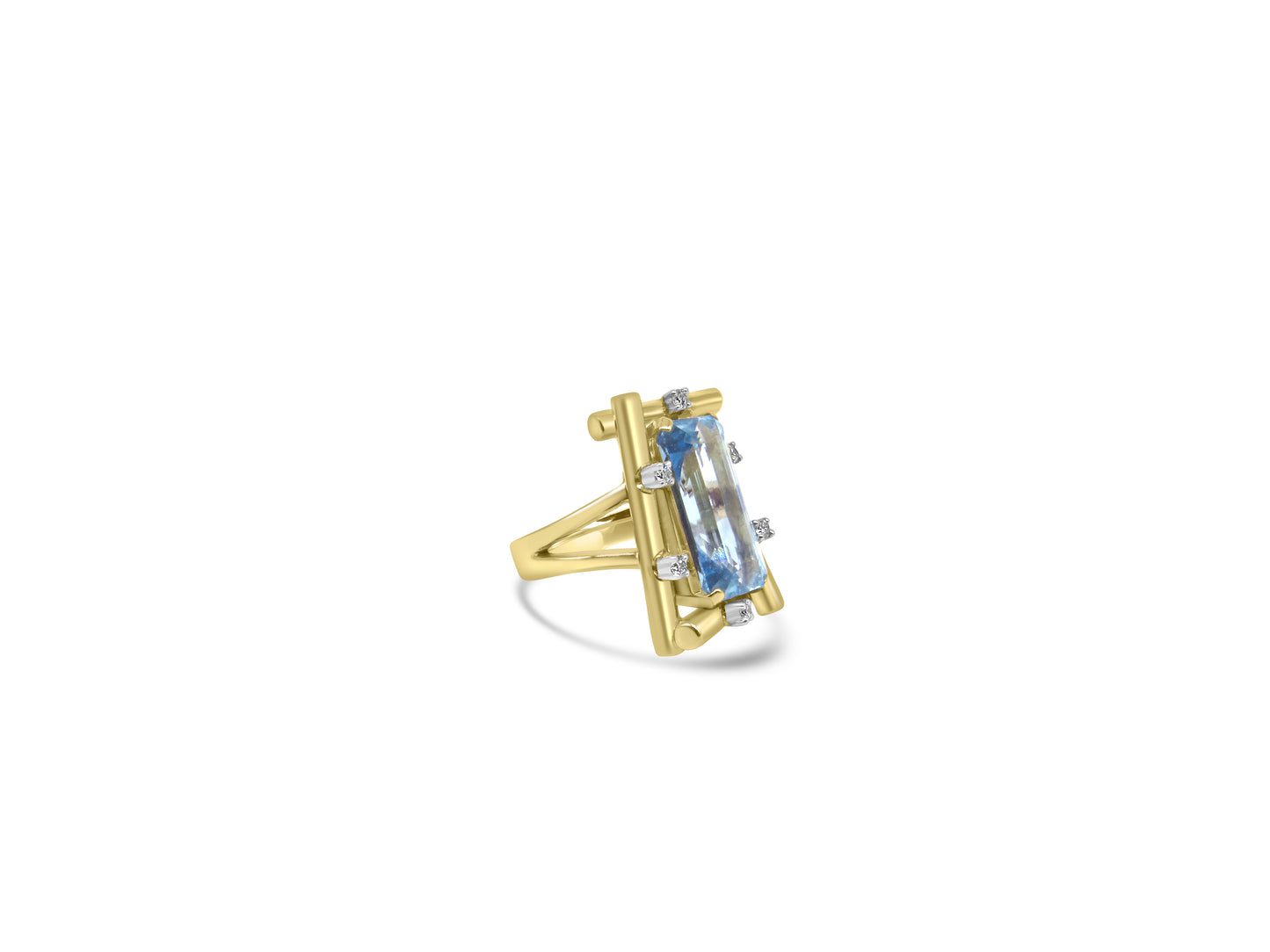 Aquamarine and Diamond Ring