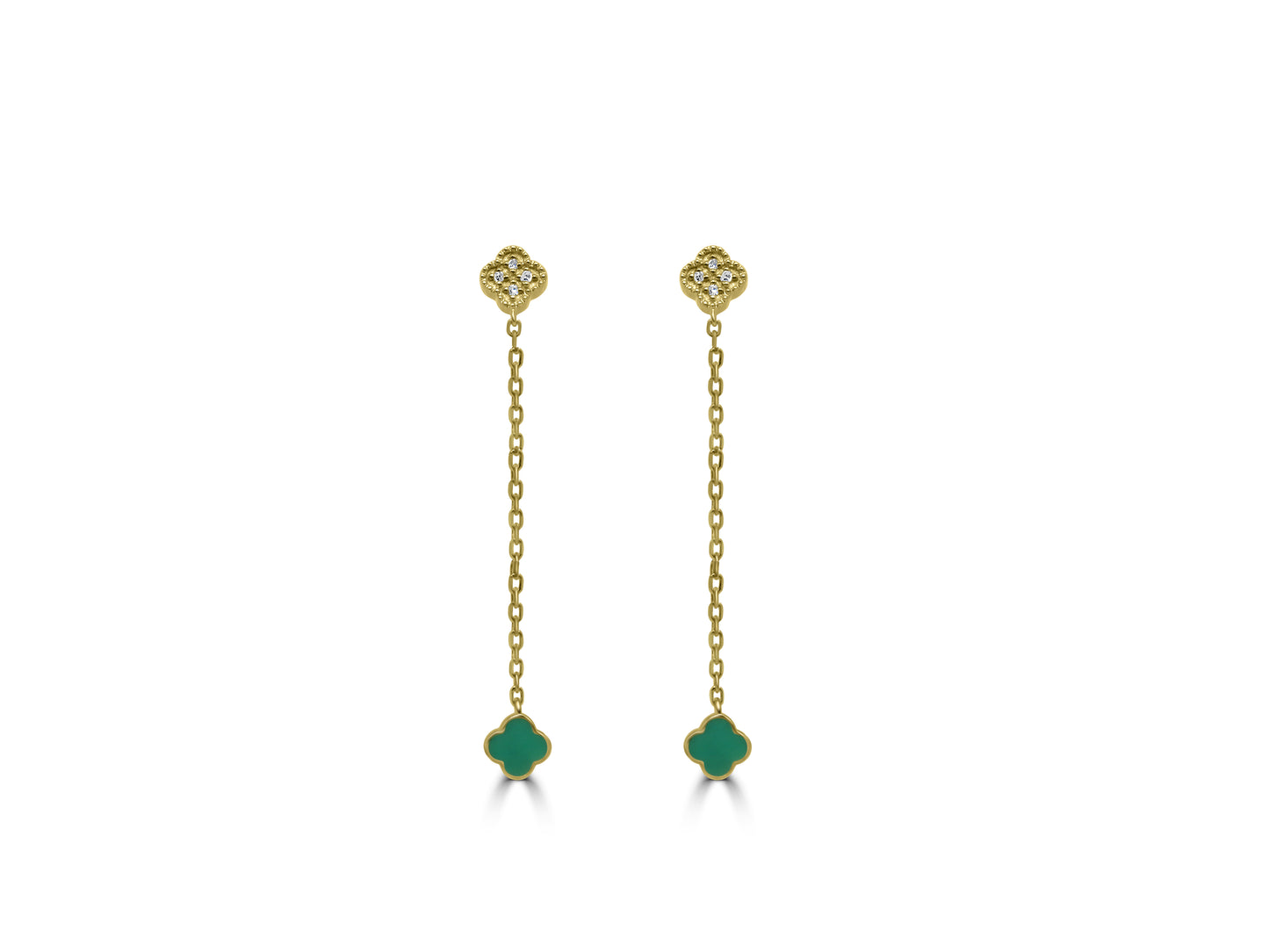 Diamond Quatrefoil Drop Earrings