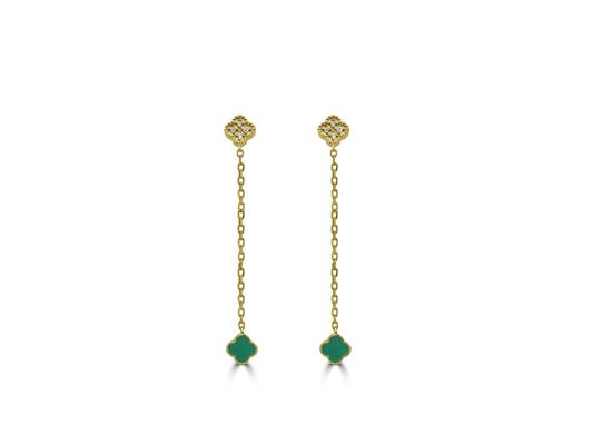 Diamond Quatrefoil Drop Earrings