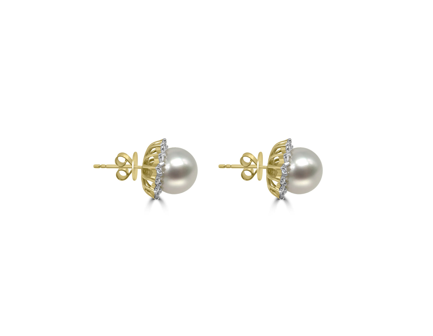 Pearl and Diamond Stud Earrings