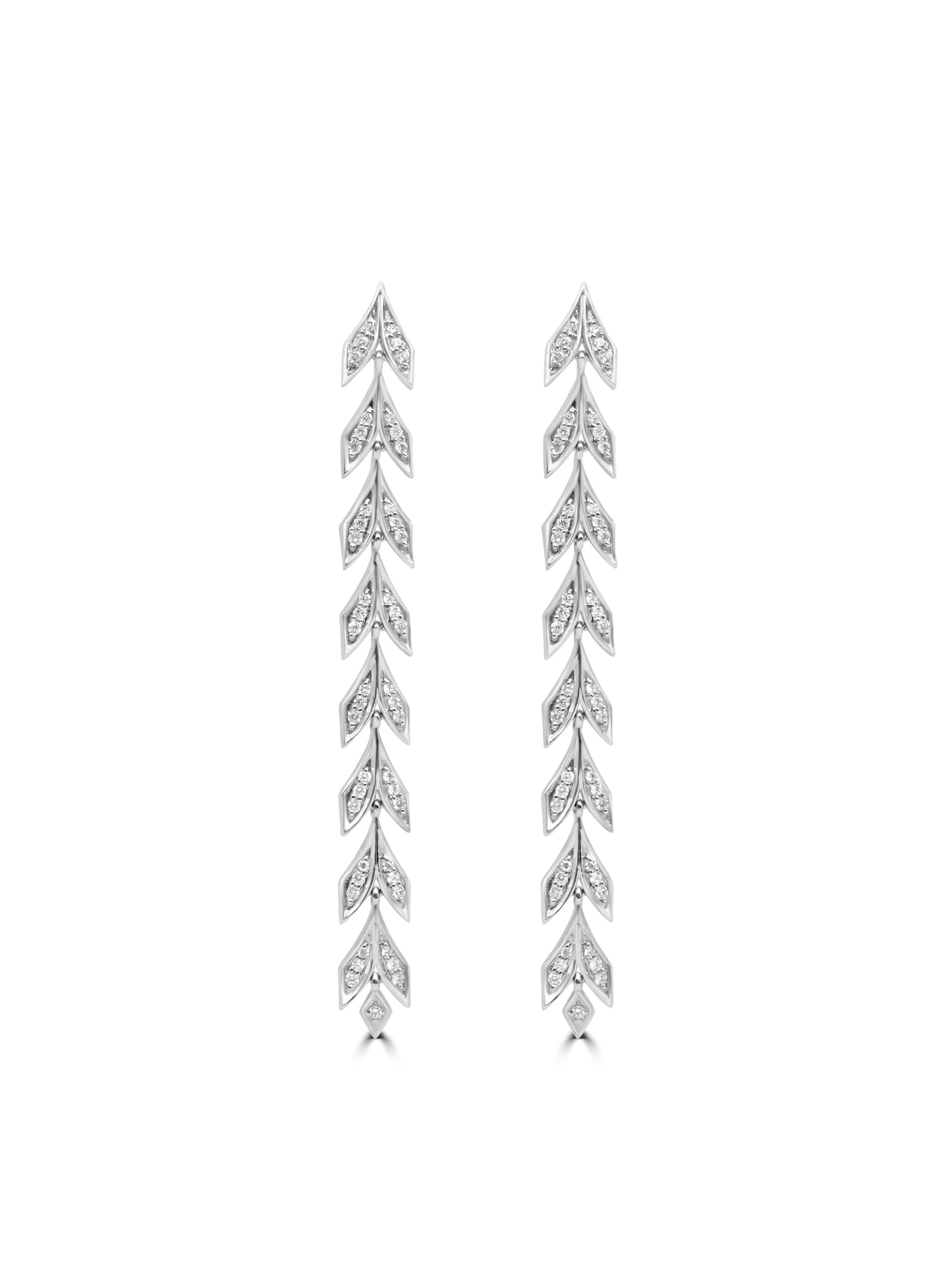 Diamond Leaf Earrings