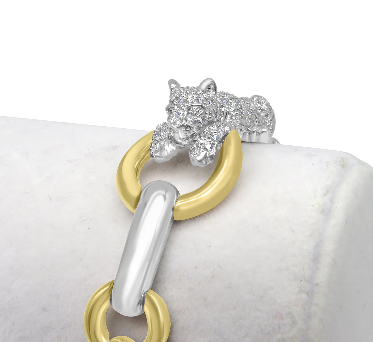 Diamond Panther Link Bracelet