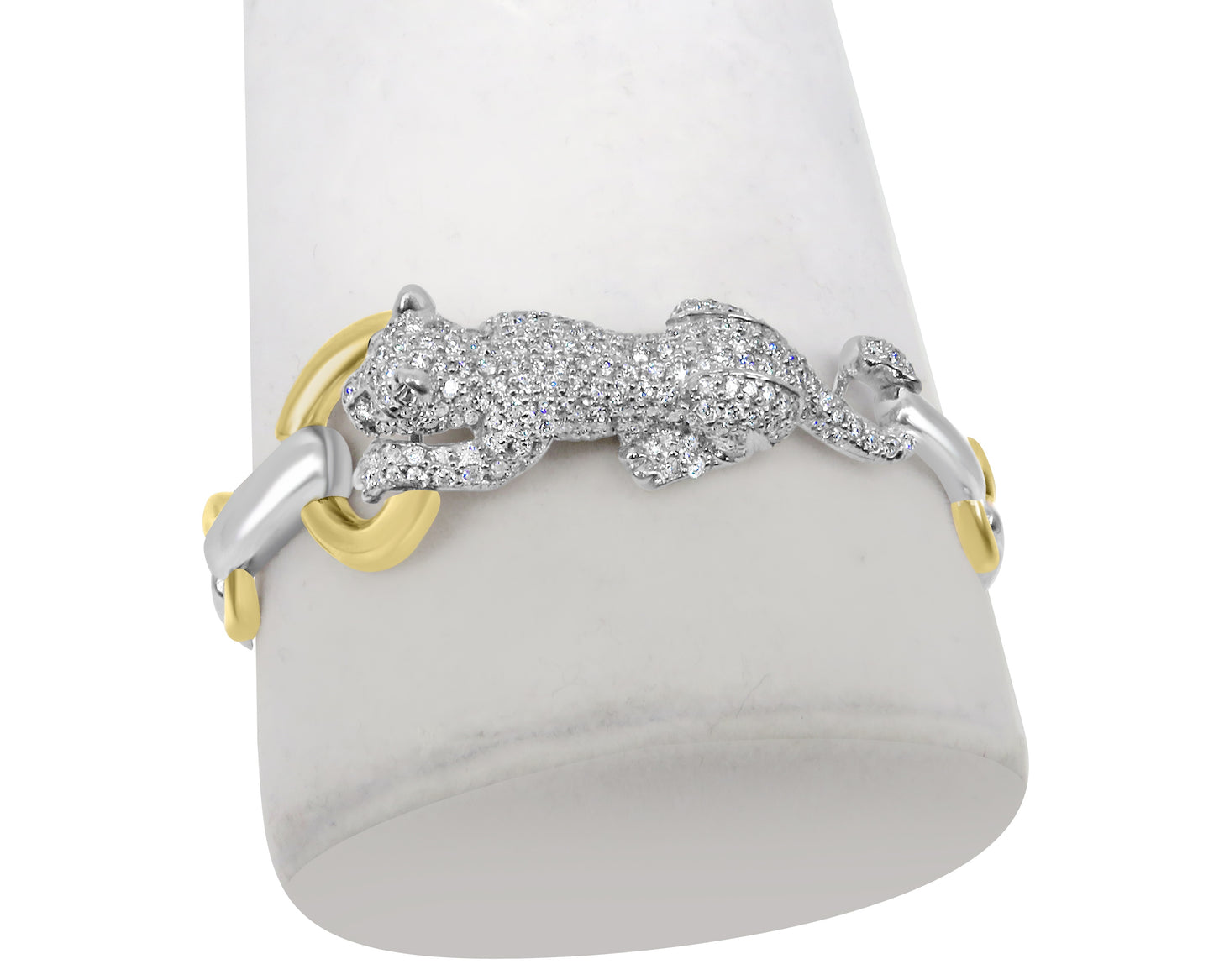 Diamond Panther Link Bracelet