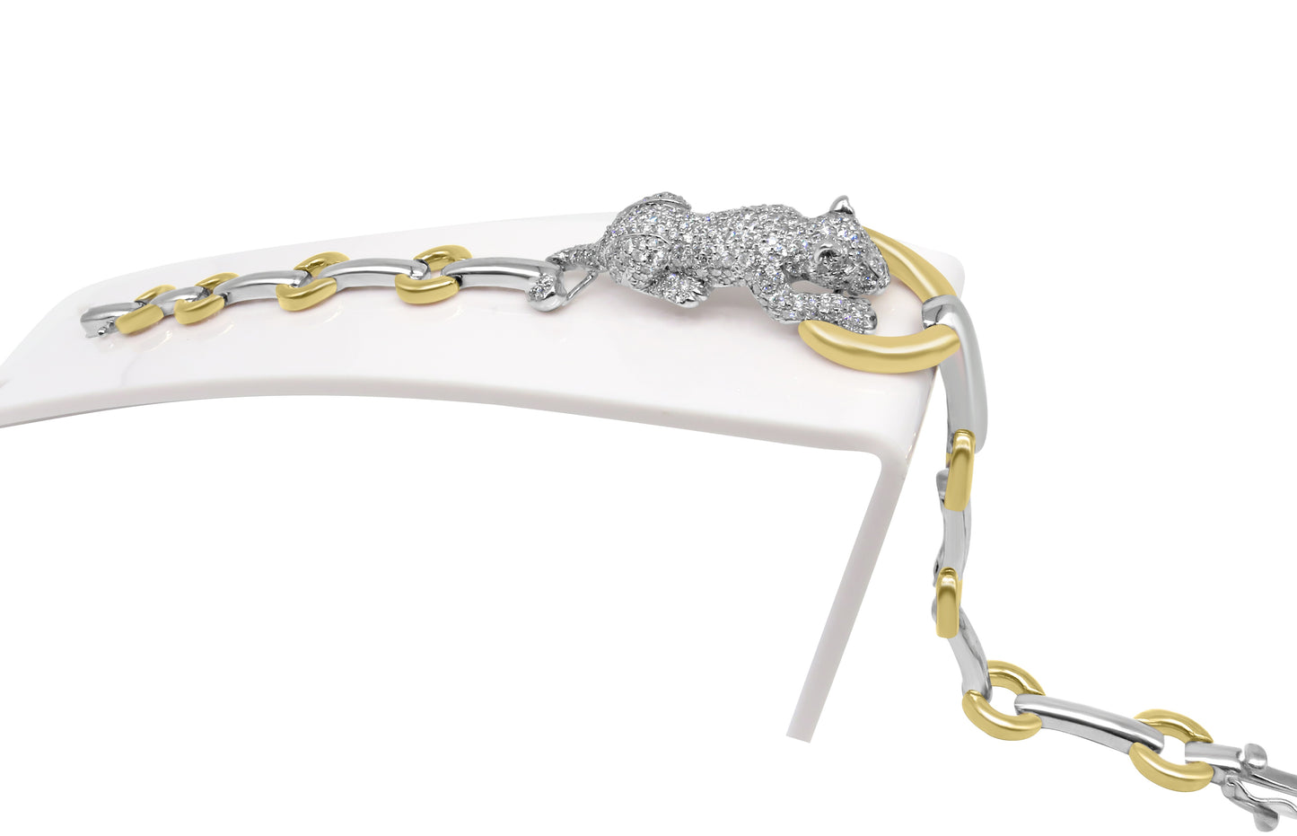 Diamond Panther Link Bracelet