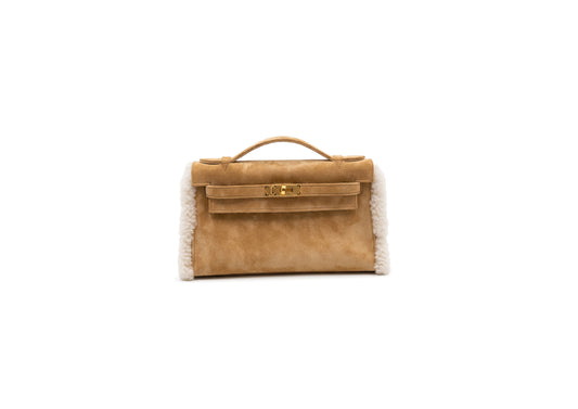 Hermès HSS Kelly Teddy Pochette Ocre Doblis Bag