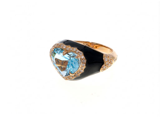 Blue Topaz Heart Ring