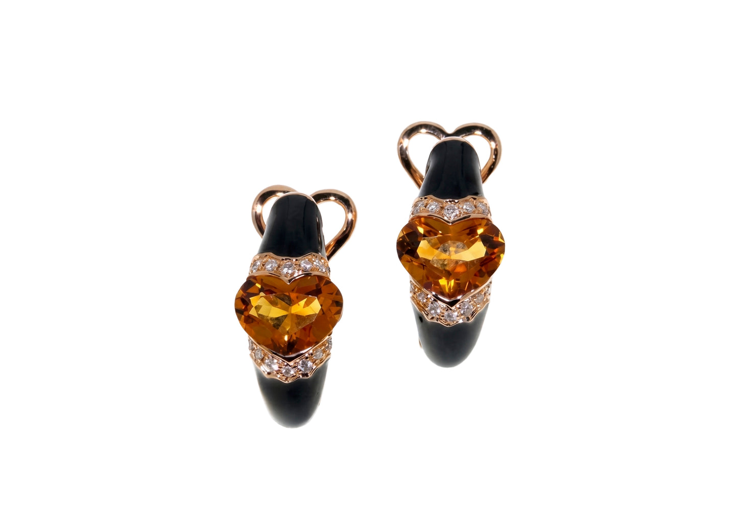 Citrine Heart Earrings