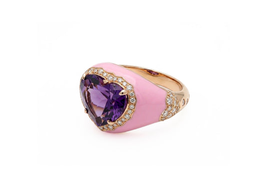 Amethyst Heart Ring