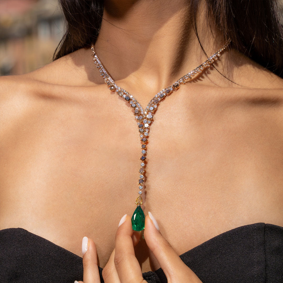 Oasis Emerald and Diamond Necklace