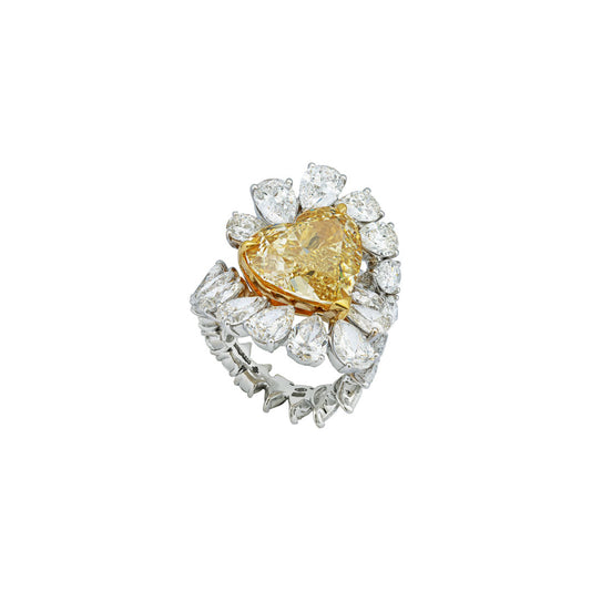 Yellow Diamond Heart Ring