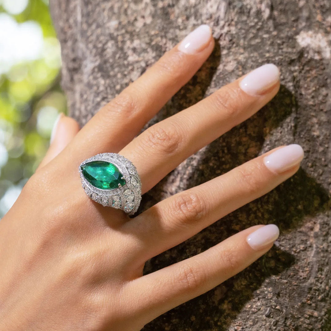 Leopard Emerald Ring