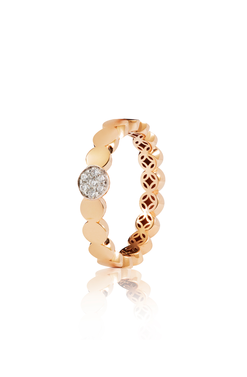 Gold and Diamond Circle Ring