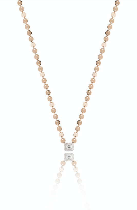 Emerald cut Diamond Necklace