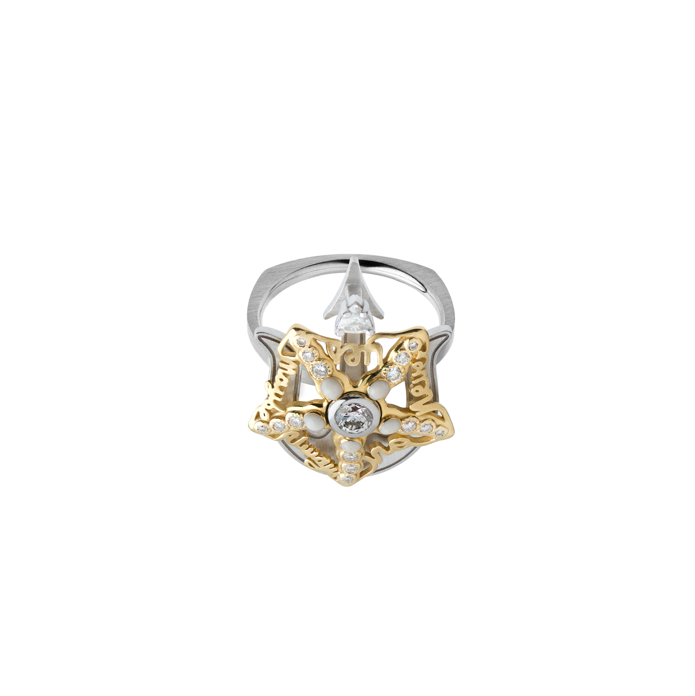 Spinning Diamond Starfish Ring