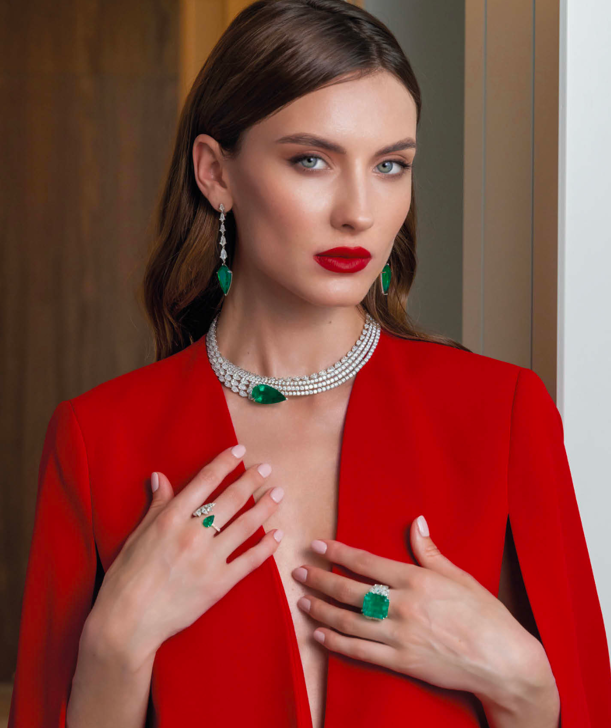 Emerald and Diamond Statement Necklace