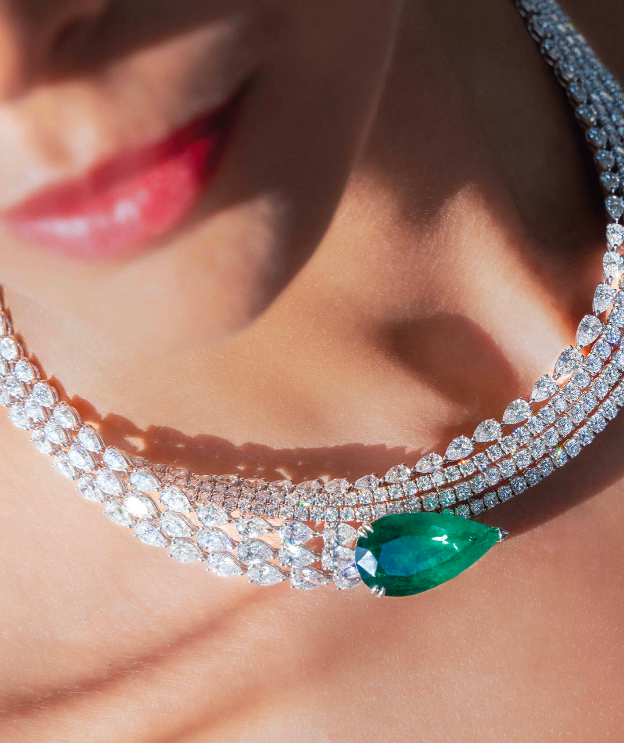 Emerald and Diamond Statement Necklace