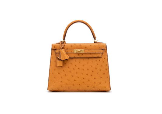 Hermès Kelly 25 HSS Tabac Ostrich Bag