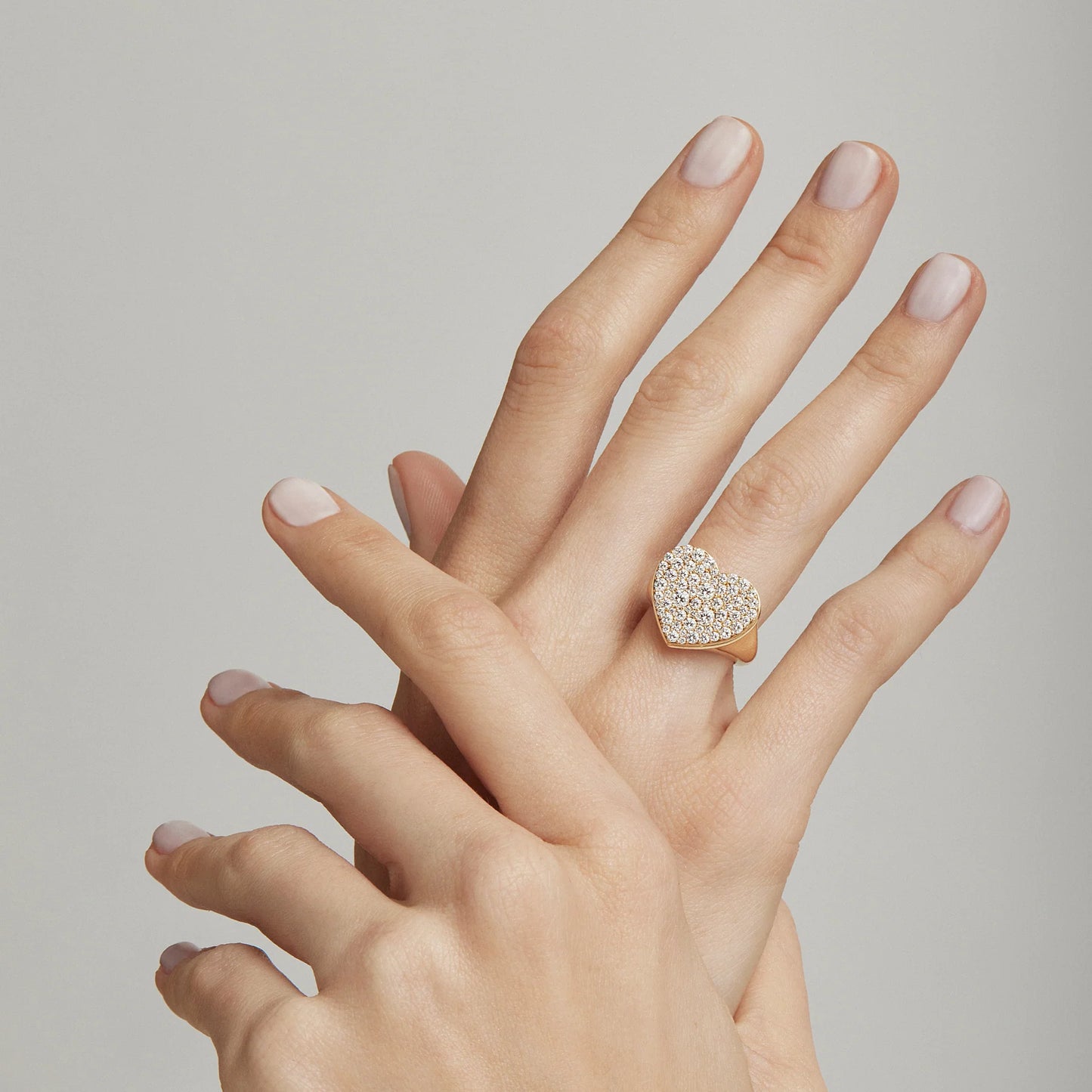 Caviar Heart Diamond Ring
