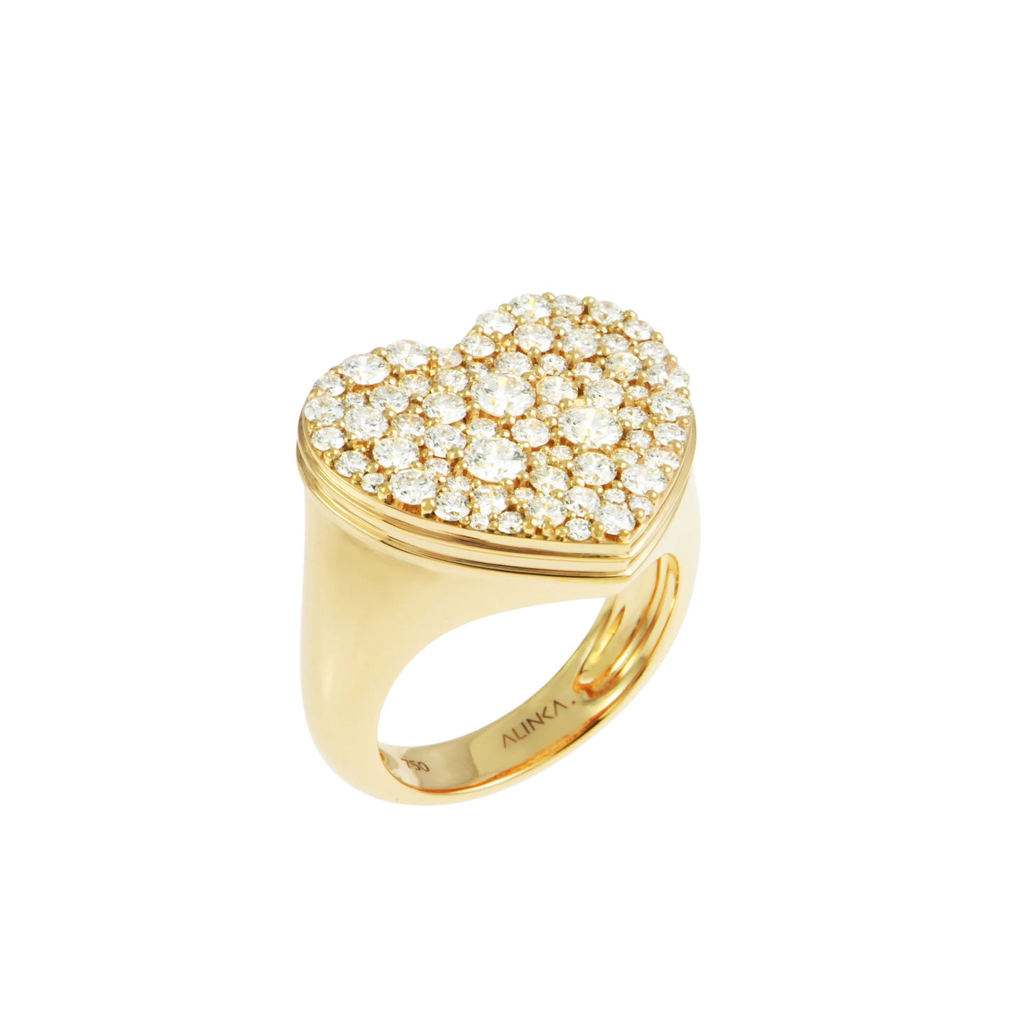 Caviar Heart Diamond Ring