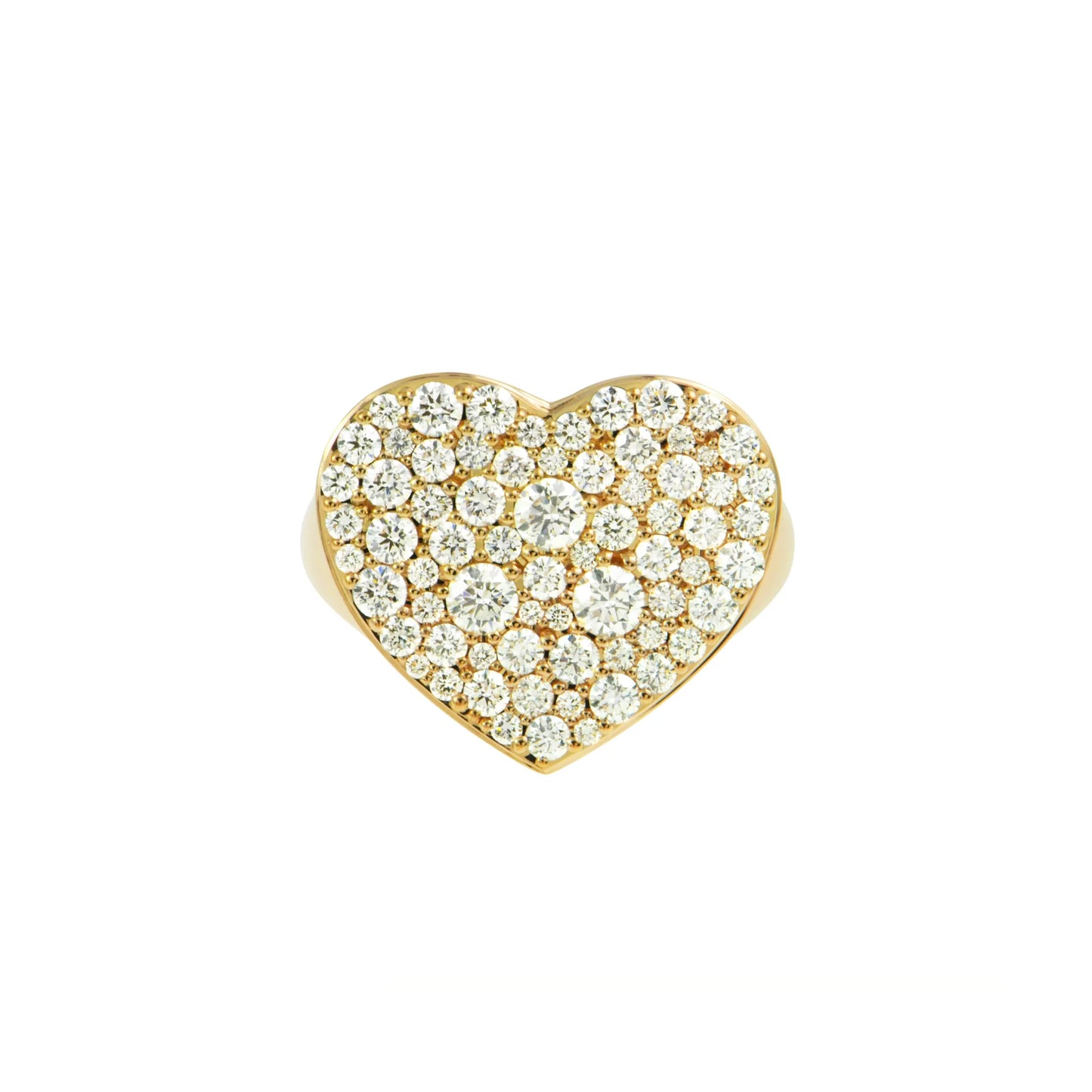 Caviar Heart Diamond Ring