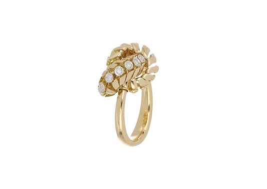 Yellow Diamond Knot Ring