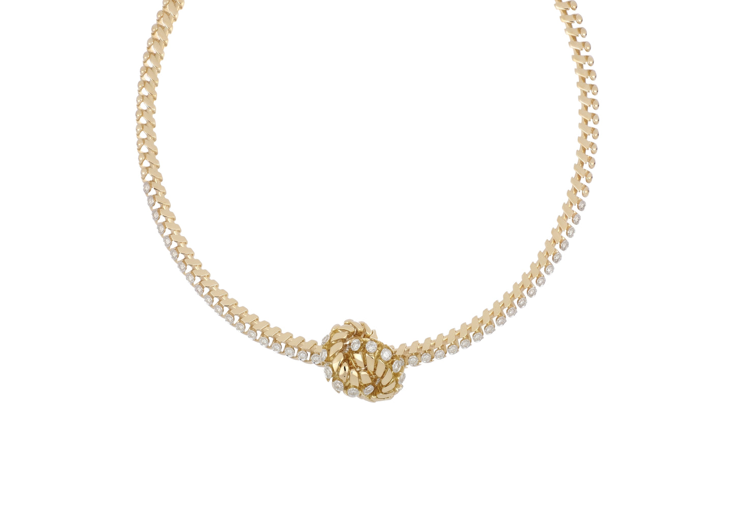 Yellow Diamond Petite Knot Necklace