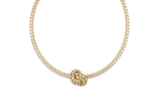 Yellow Diamond Petite Knot Necklace