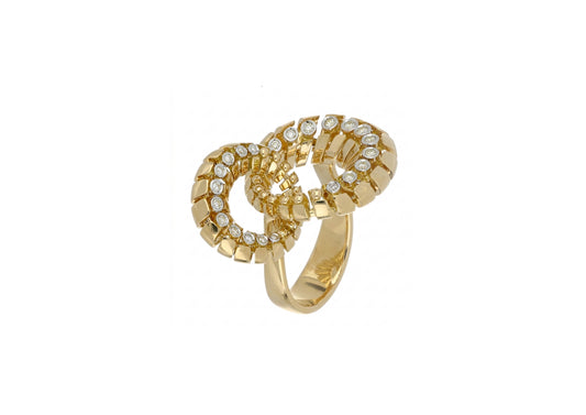 Entwined Yellow Diamond Ring