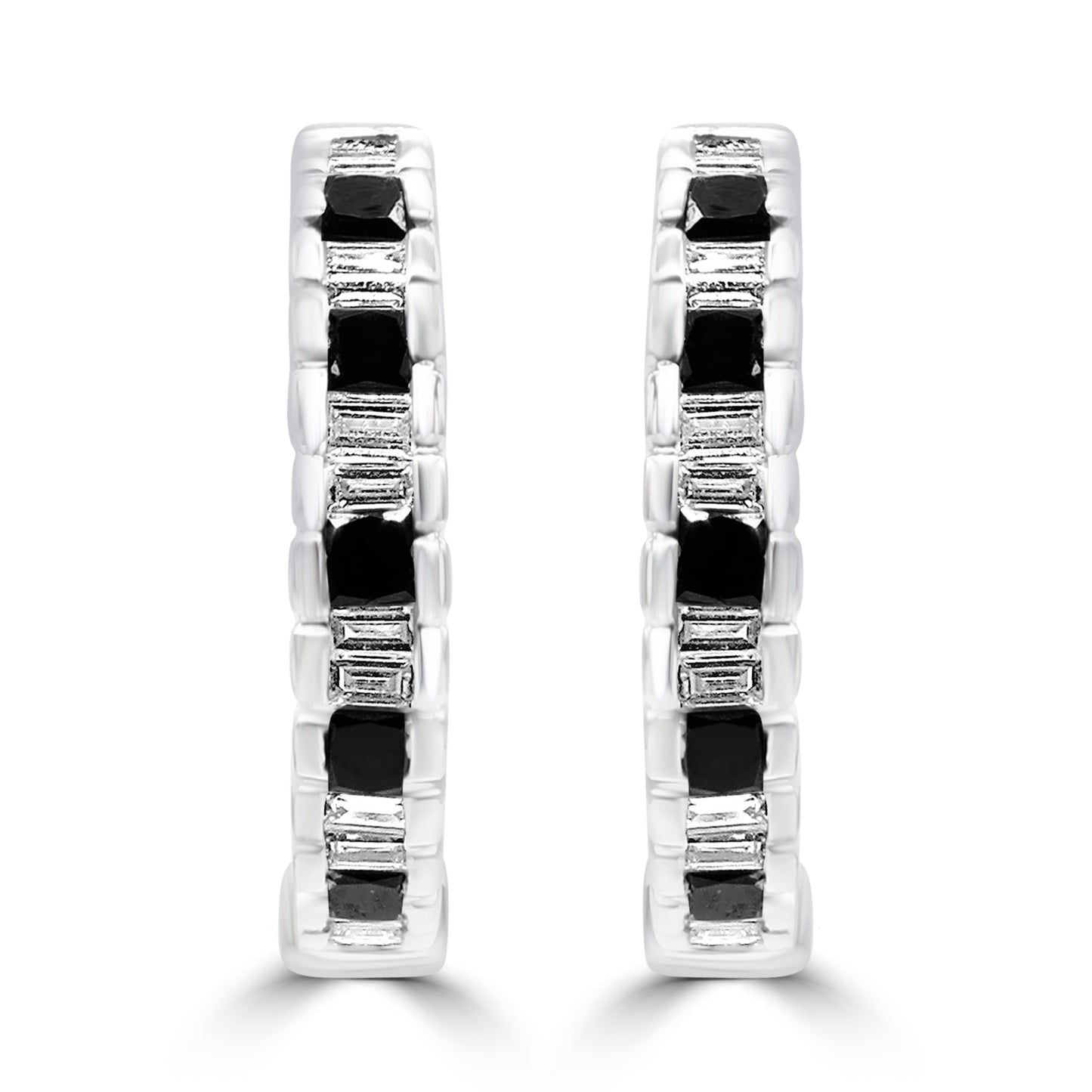 Black Diamond Hoop Earrings