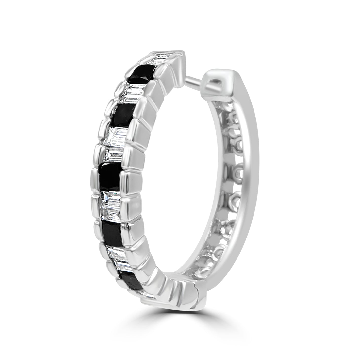 Black Diamond Hoop Earrings