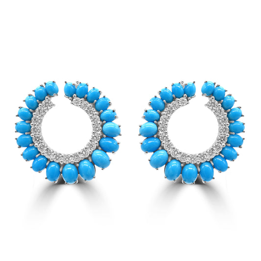 Turquoise and Diamond Earrings